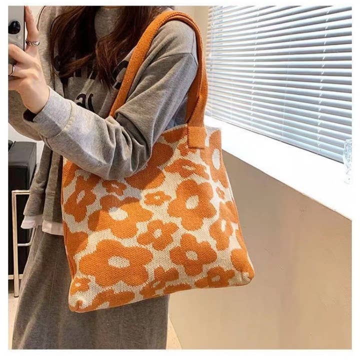 Crochet Tote Bag Flower Bag Large Capacity Tote Bag for wholesale by ShieldChic