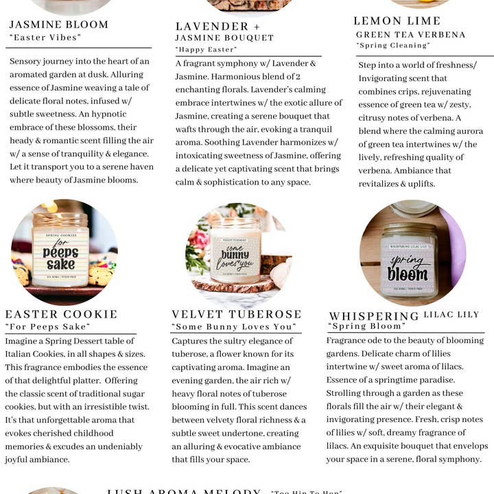 Gia Roma - Wholesale Jar/Filled Candle - Retro Easter Candles + Cute Spring Soy Scented Candle Jars