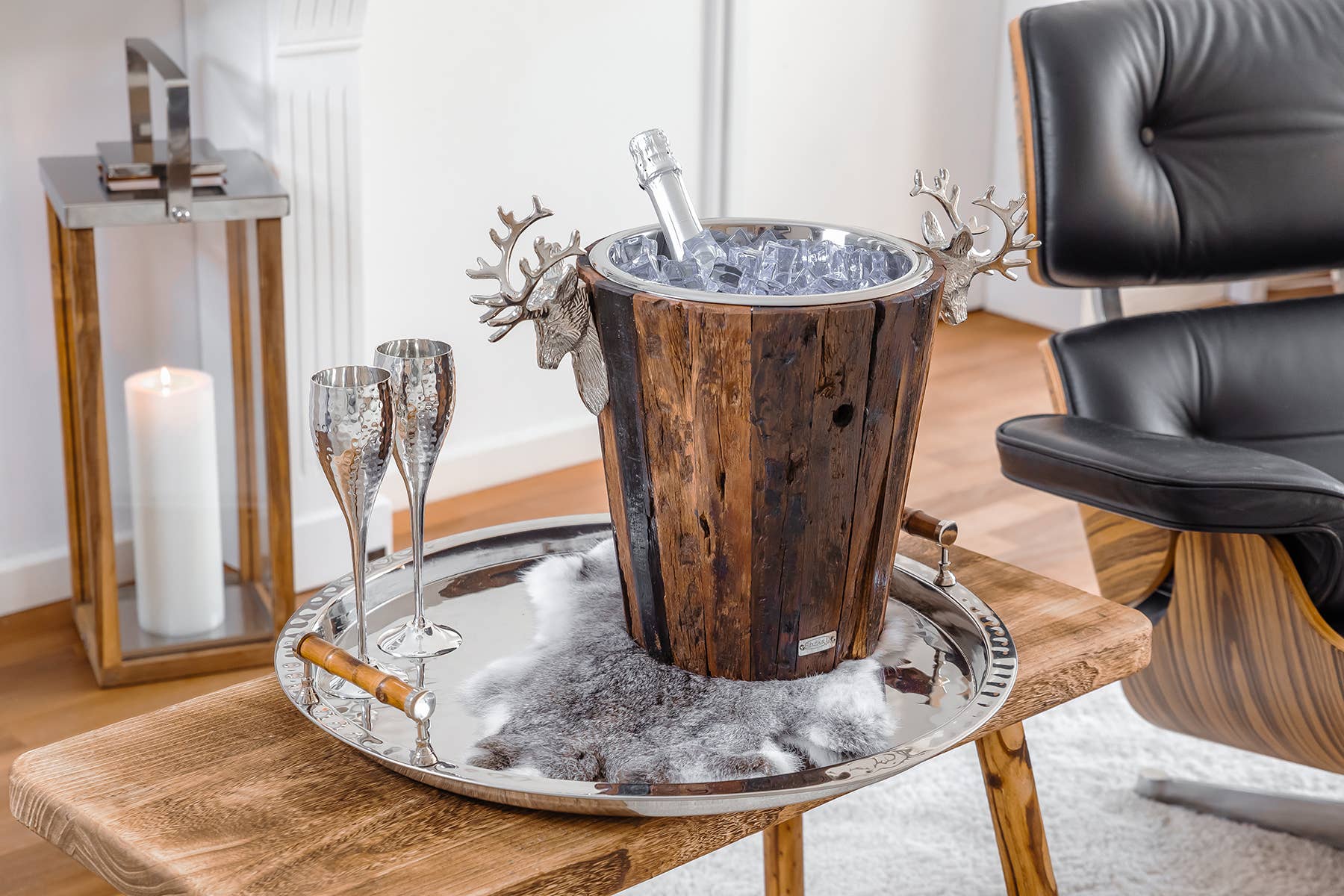 EDZARD - Wholesale Serving Tray - Serving Tray Hugo, Round, Stainless Steel Nickel-Plated5