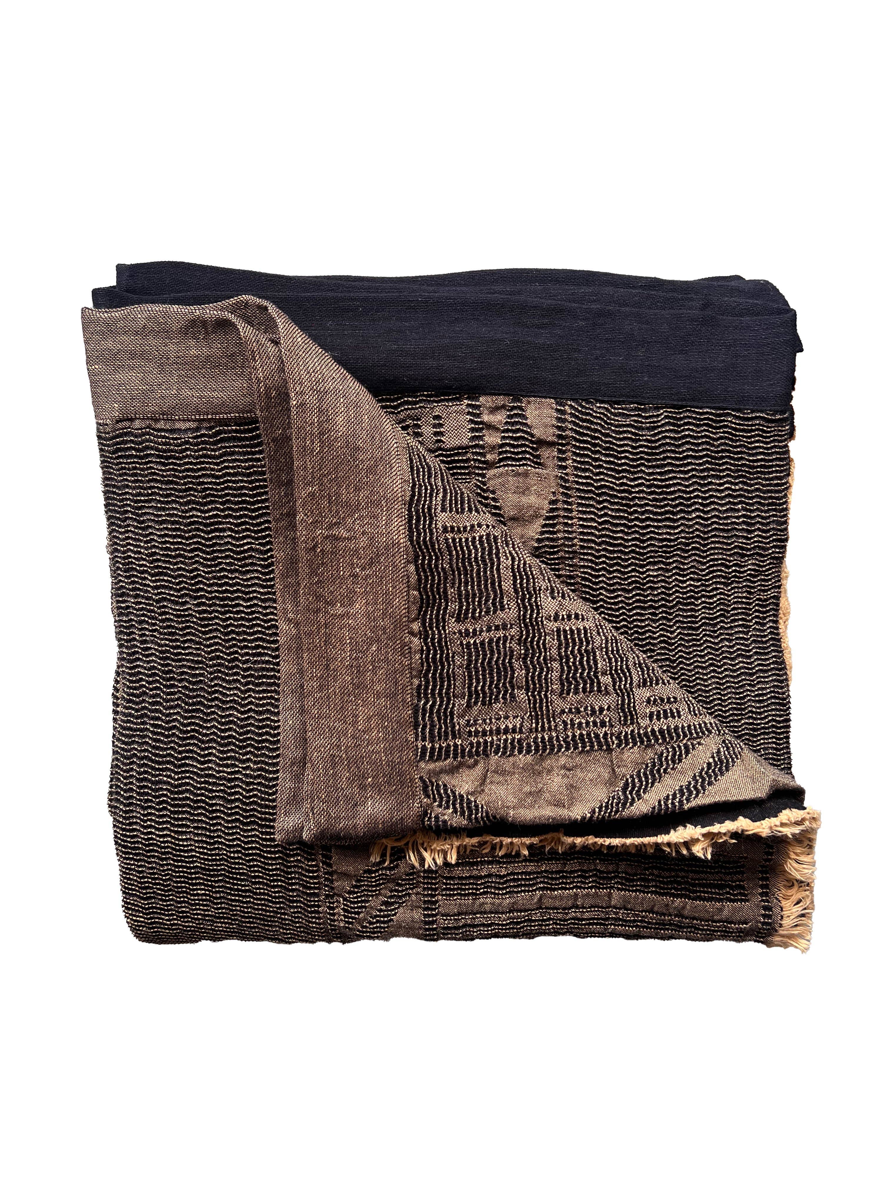 African Jacquard - Wholesale Throw blanket - Cotton & Linen Metallic Bogolan Throws & Bedspreads0