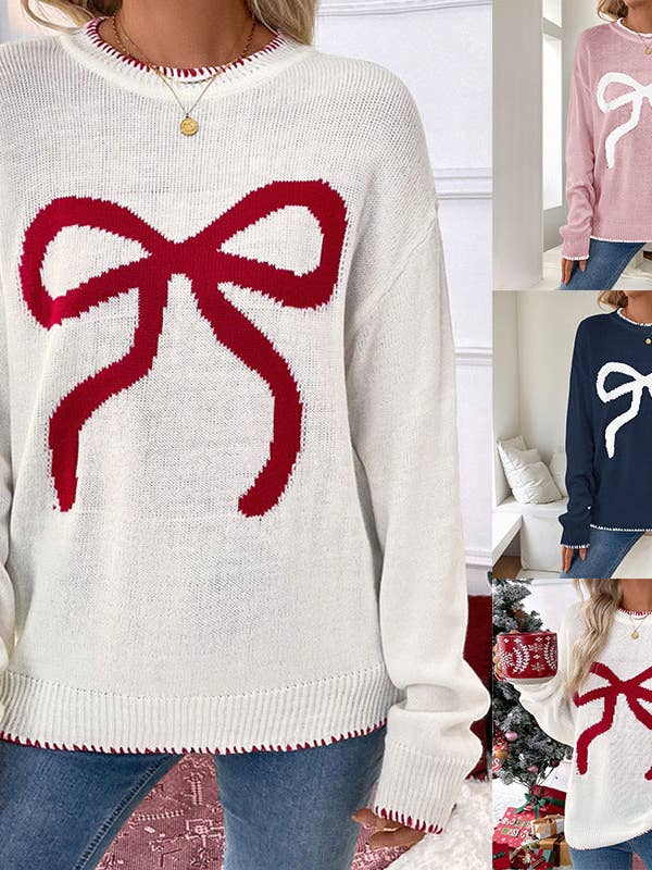 Women Oversized Christmas Sweater with Round Neck for wholesale by EmberLoom