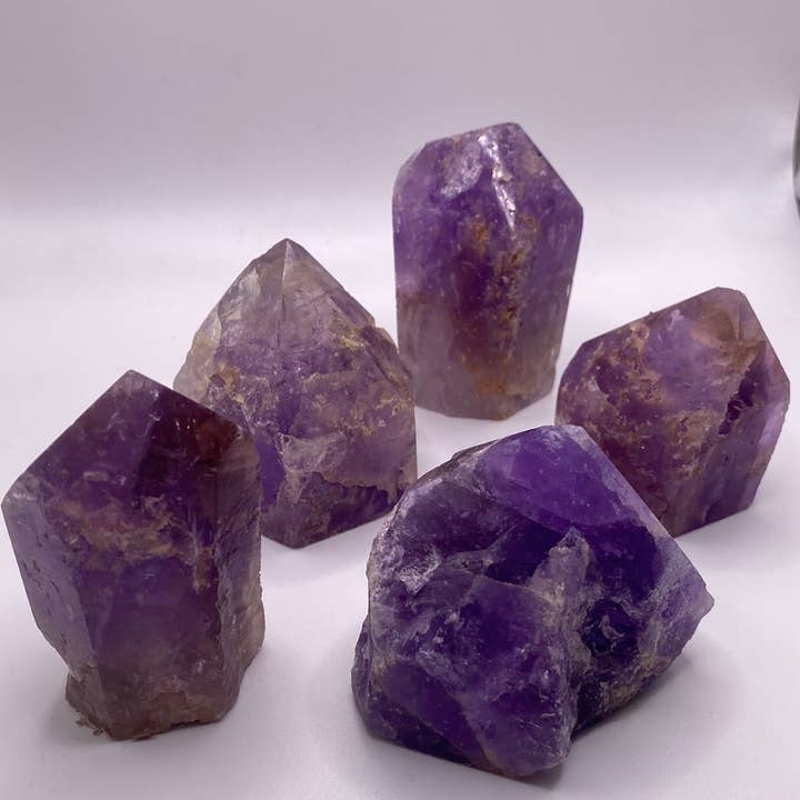 Moonbeam Healing - Wholesale Spiritual Stone/Crystal - Amethyst Rough Cut Top Polish Point