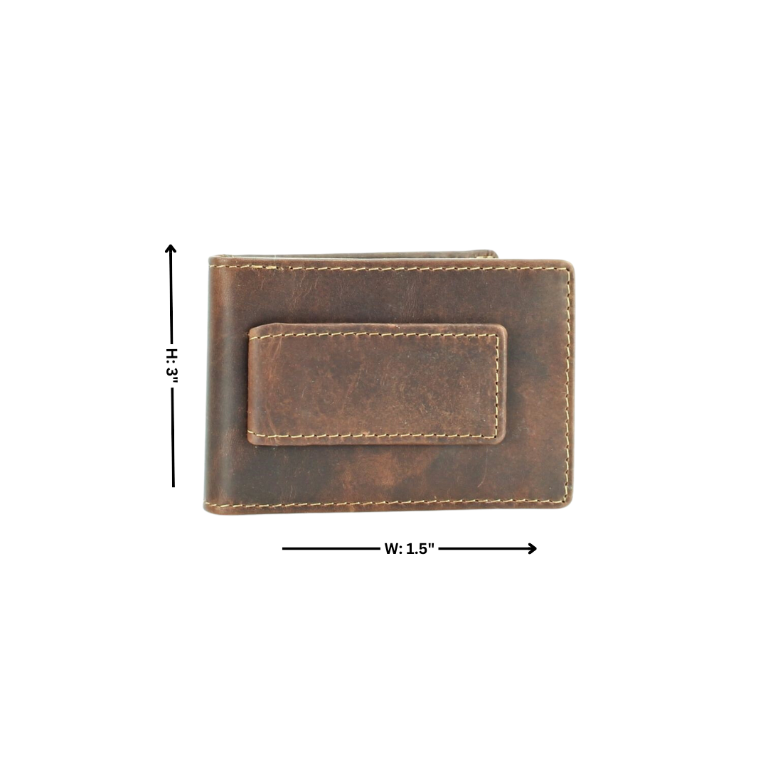 Leather Impressions Inc – wholesale Sedelklämma - Unisex – American Bison Bifold Money Clip kortfodral 80344