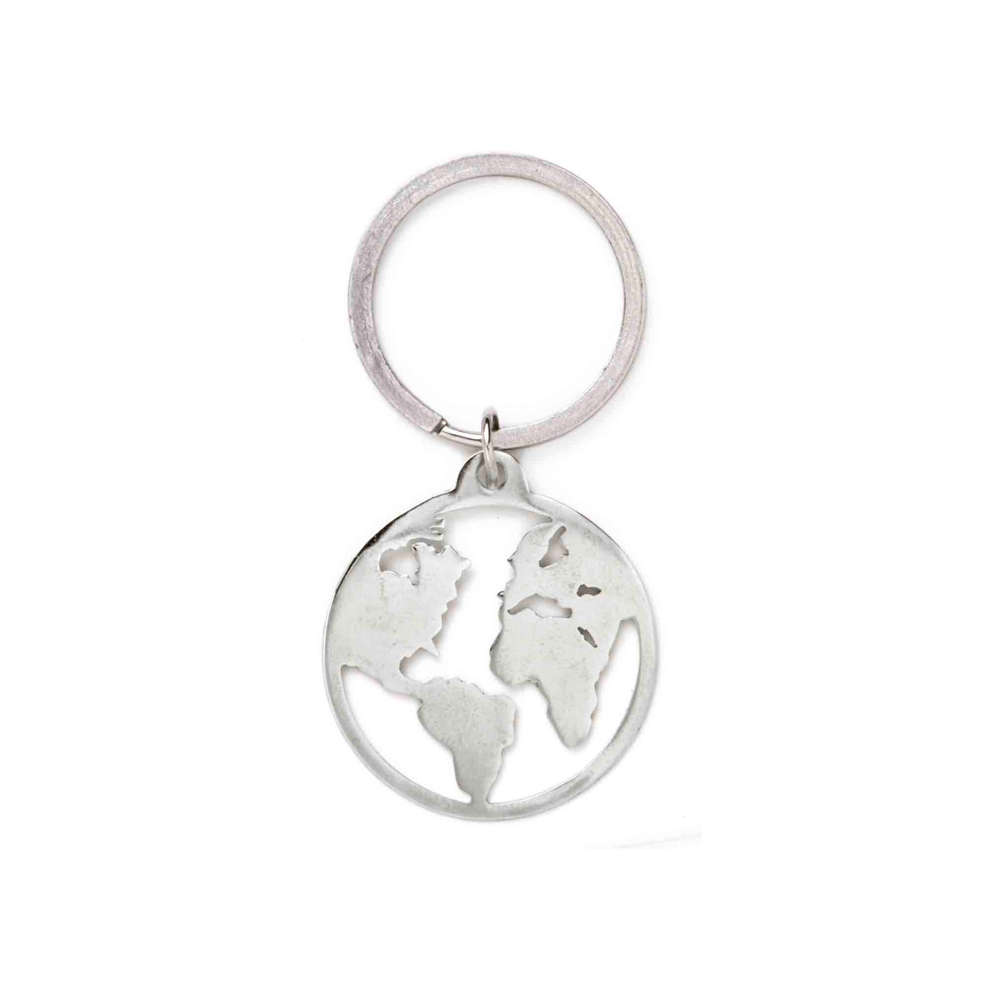 Silver Globe Keychain for wholesale on Faire0