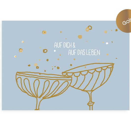 Hey!Cards GmbH & Co. KG - Wholesale Birthday Card - Champagne dishes on life | folding card | birthday