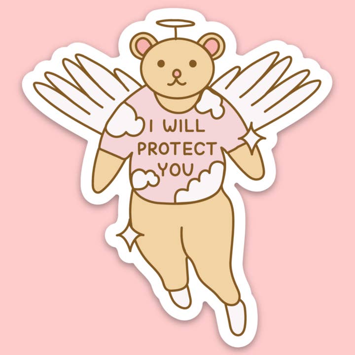 I Will Protect You Angel Sticker for wholesale by Tender Ghost