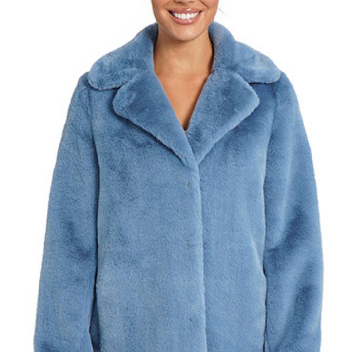 Love Token Mid-Length Faux Fur Jacket for wholesale by New Yorker's Apparel