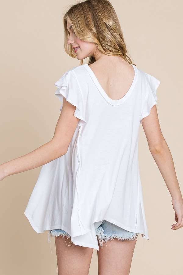 Culture Code - Wholesale Tunic - Women's - CJT1516 - PLUNGE V-NECK UNEVEN HEM TOP19