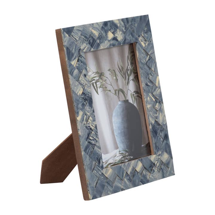 Sagebrook Home - Wholesale Picture Frame - Resin Woven Rectangular Photo Frame - Blue, 5x7 in.5