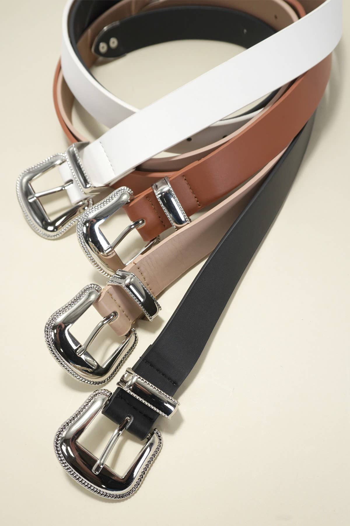 JOSSLYN by wall to wall - Wholesale Belt - Women's - CLASSIC WESTERN BUCKLE FAUX LEATHER BELT6