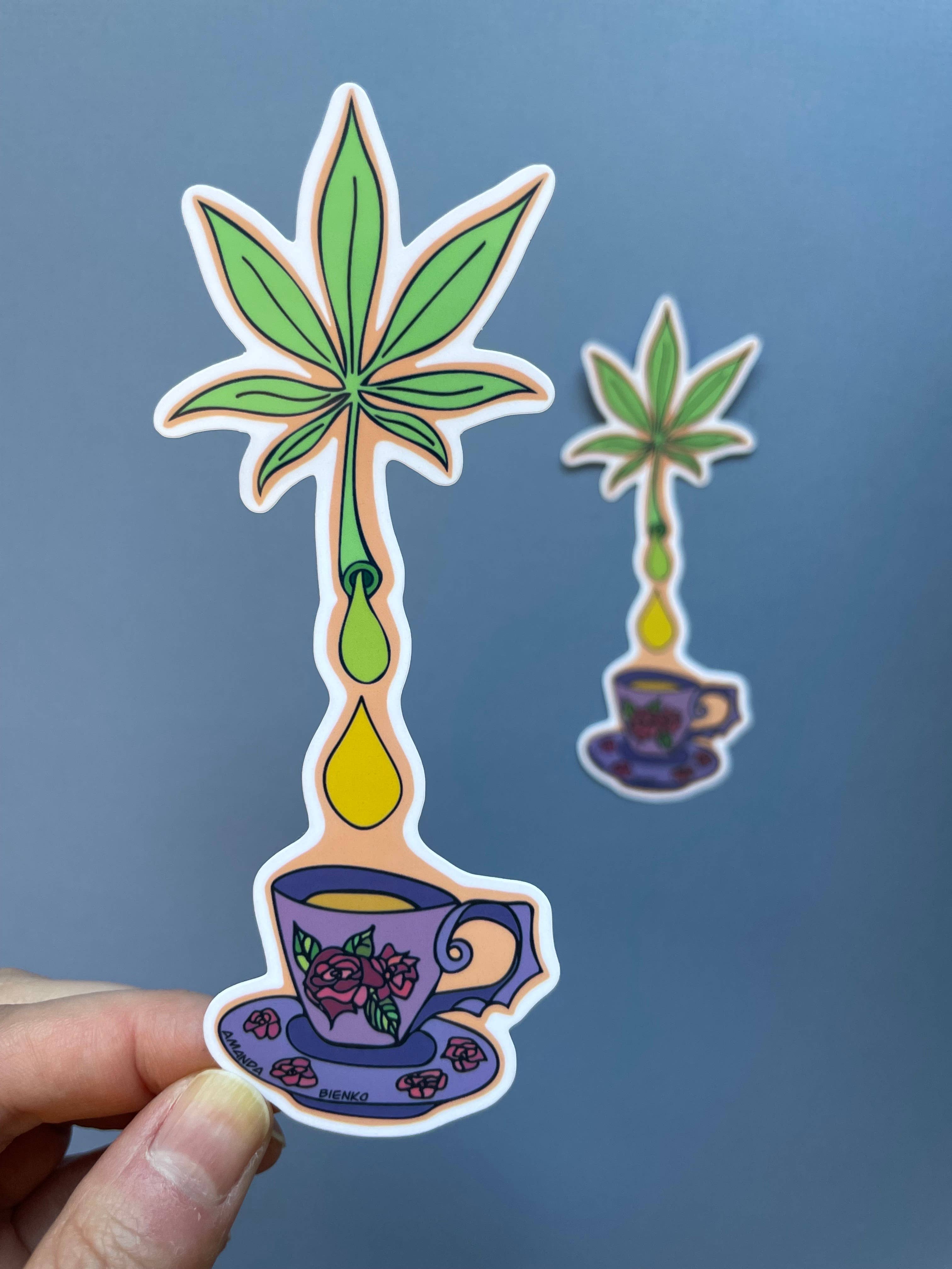 A.J.B- art goodies - Vente Autocollant - Autocollant/aimant pour tisane de marijuana3