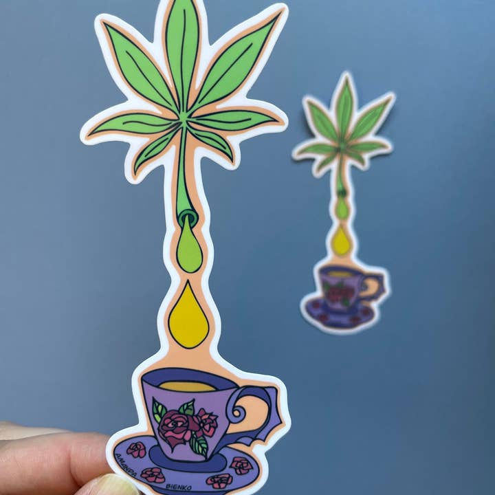 A.J.B- art goodies - Vente Autocollant - Autocollant/aimant pour tisane de marijuana3