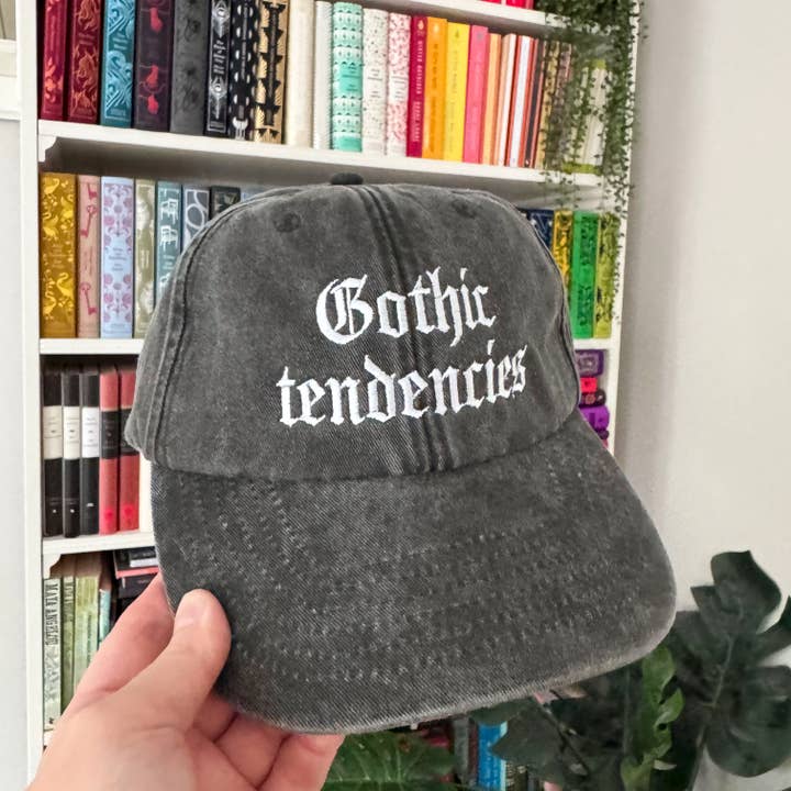 LiteraryEmporium - Wholesale Baseball Cap - Unisex - Gothic Tendencies Embroidered Hat – Vintage Black Cap3