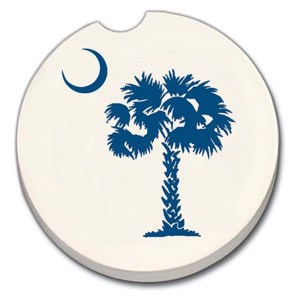 Palmetto Blue Bulk Stone Car Coaster-NO PACKAGING for wholesale by CounterArt/Highland Home/Thirstystone/CoasterStone