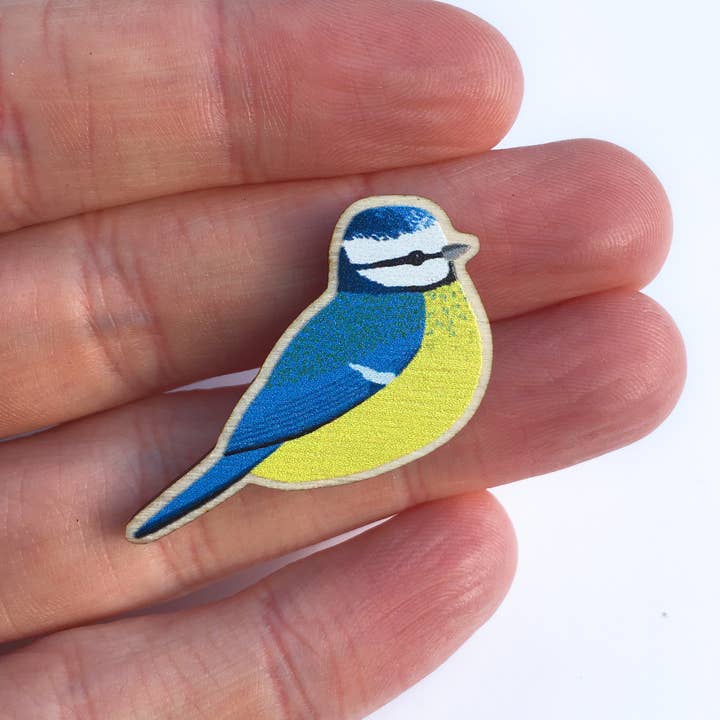 Tom Hardwick - Wholesale Reversspeld/knoop - Blauwe mees houten vogelspeld - verantwoord geproduceerd berkenmultiplex3