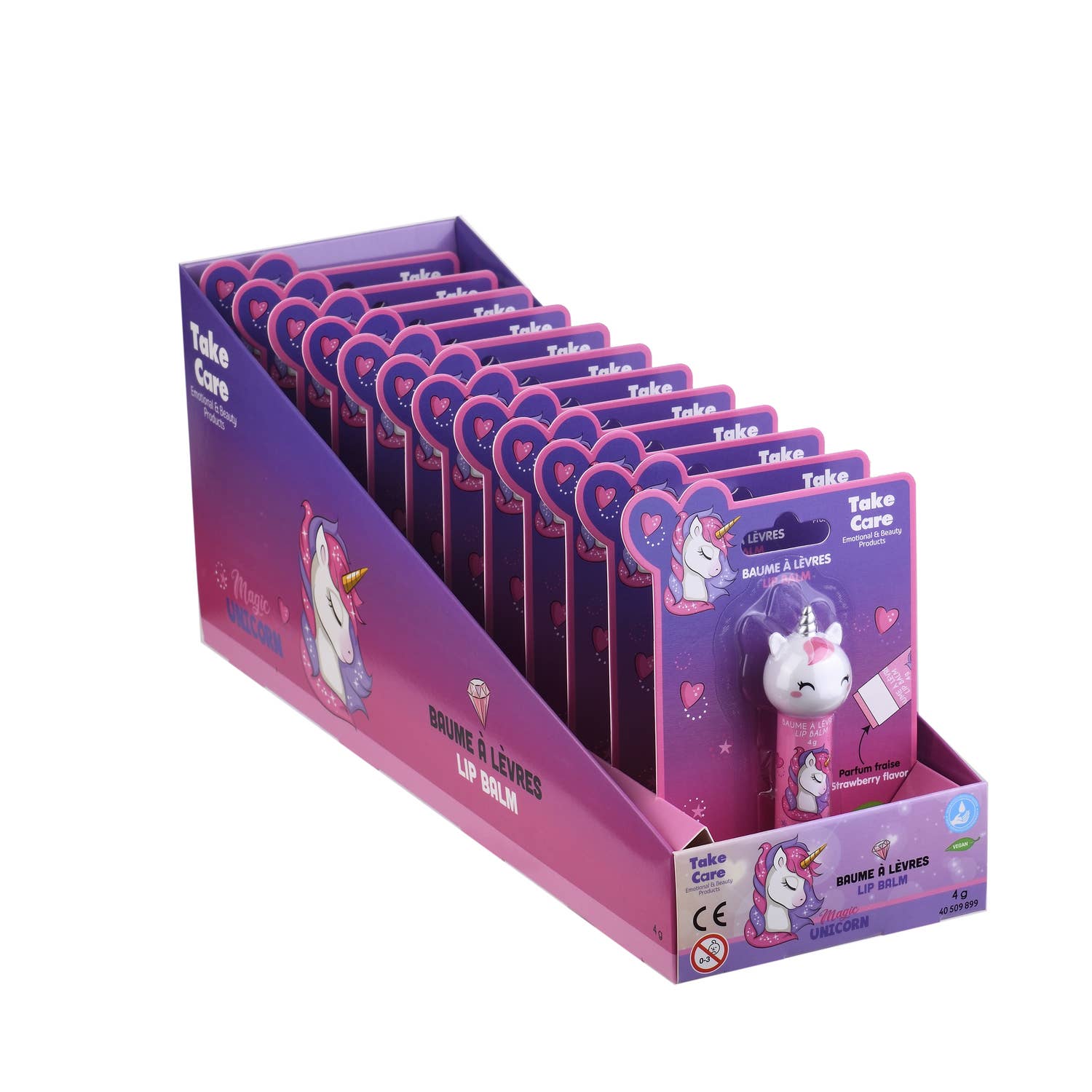 Takecare - Wholesale Lip Balm - 3D Unicorn Lip Balm - Strawberry (4g)3