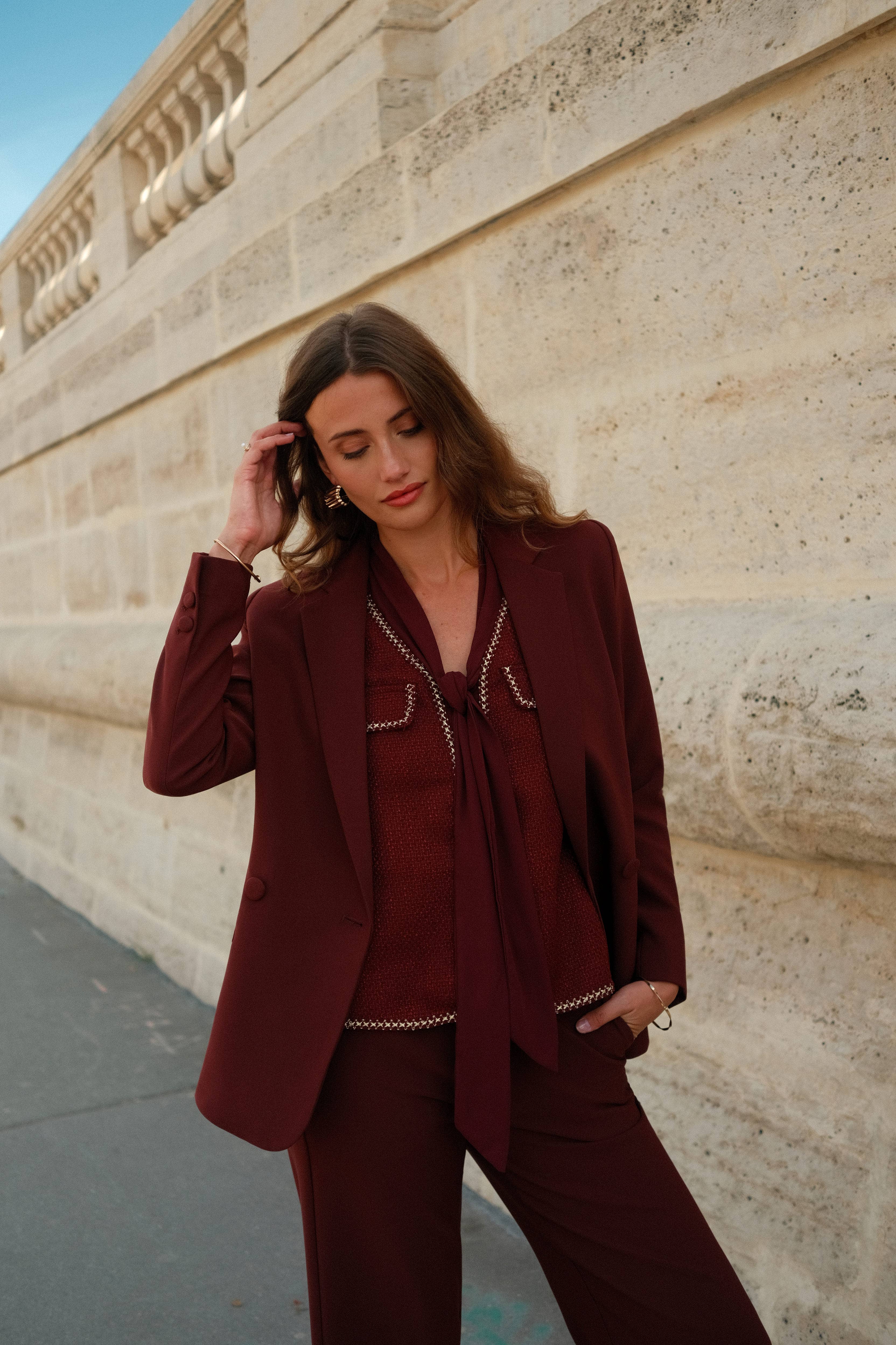 LULUMARY - Venta al por mayor Camisa con botones - Mujer - Camisa de tweed CH38215