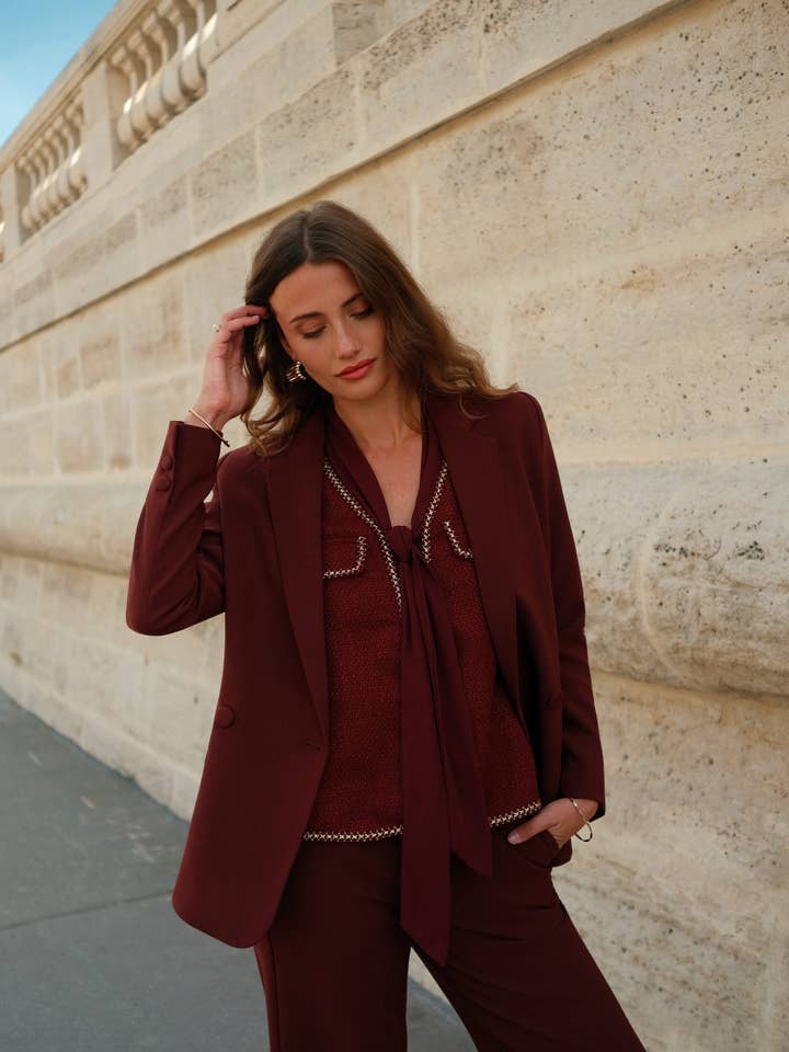 LULUMARY - Venta al por mayor Camisa con botones - Mujer - Camisa de tweed CH38215