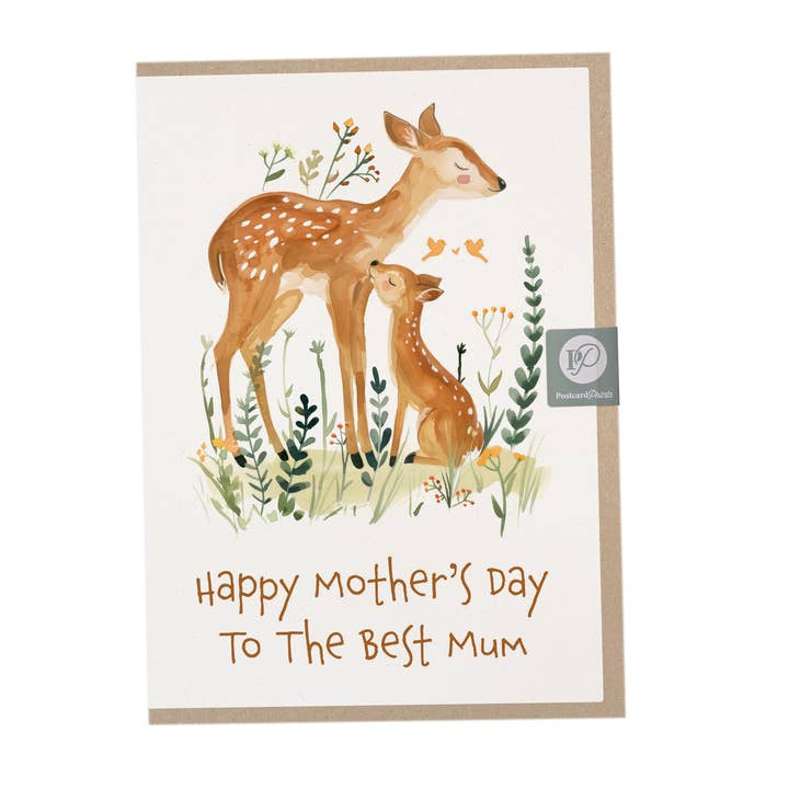 Cute Deer Mother's Day Card for Mum/Mom for wholesale by Postcard Prints