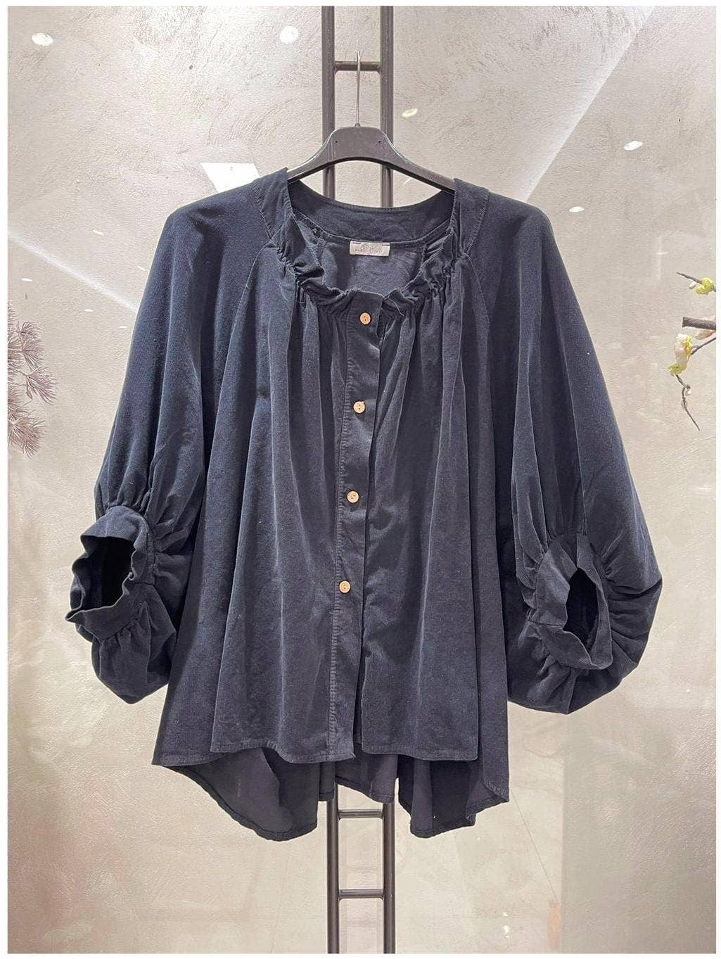 Kurt Muller - Vente Chemisier – femme - Blouse en Coton Côtelé à Boutons6