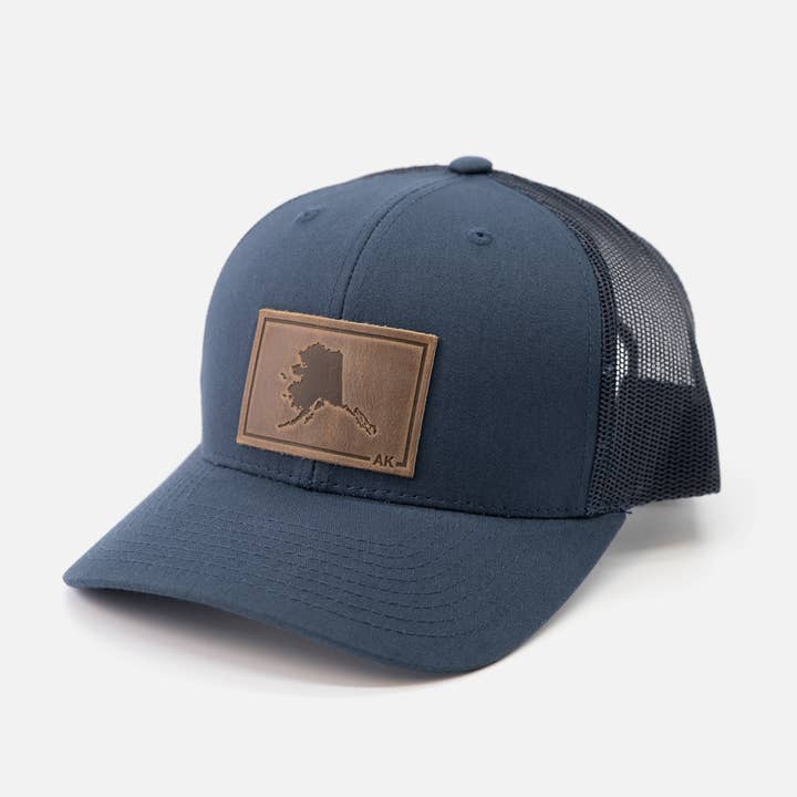 Range Leather Co. - Wholesale Trucker Hat - Unisex - Alaska Silhouette Hat | Leather Patch Trucker Hat