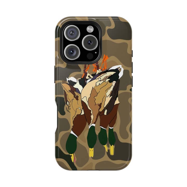 Old School Camouflage Mallard Duck Hanging Hunting Tough Magnetic iPhone Case for wholesale by Grassy Creek Designs
