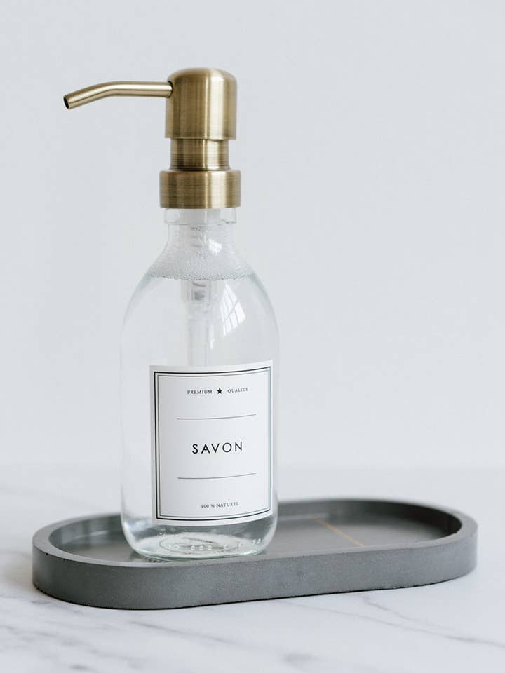Savon - Flacon Transparent pour la vente par Les Flacons de l’Apothicaire