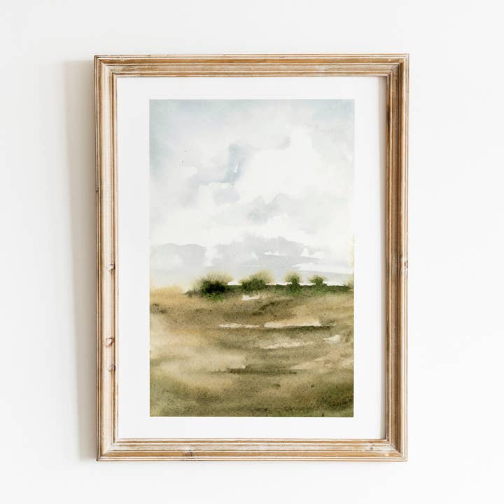 Vintage Loose Watercolor Landscape Print for wholesale by Sarah Jane Studio Art