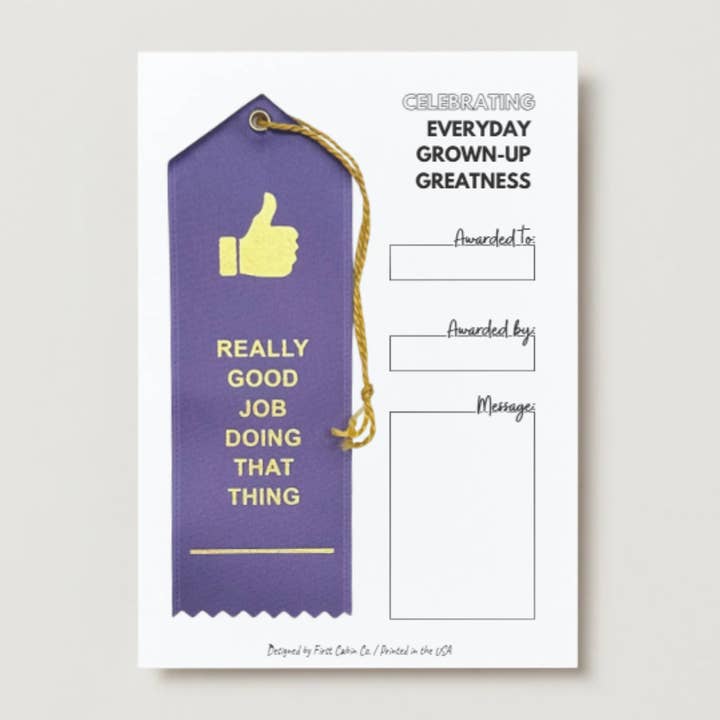 Really Good Job Doing That Thing Award Ribbon for wholesale by First Cabin Co.
