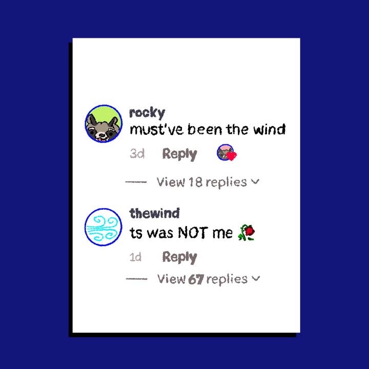 Debe haber sido el viento Meme Cita Ilustración Impresión para venta al por mayor de contemporarycaroline