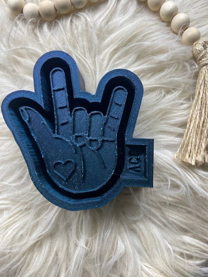 Molde fresco de lenguaje de señas de amor para venta al por mayor de Vance Custom Creations