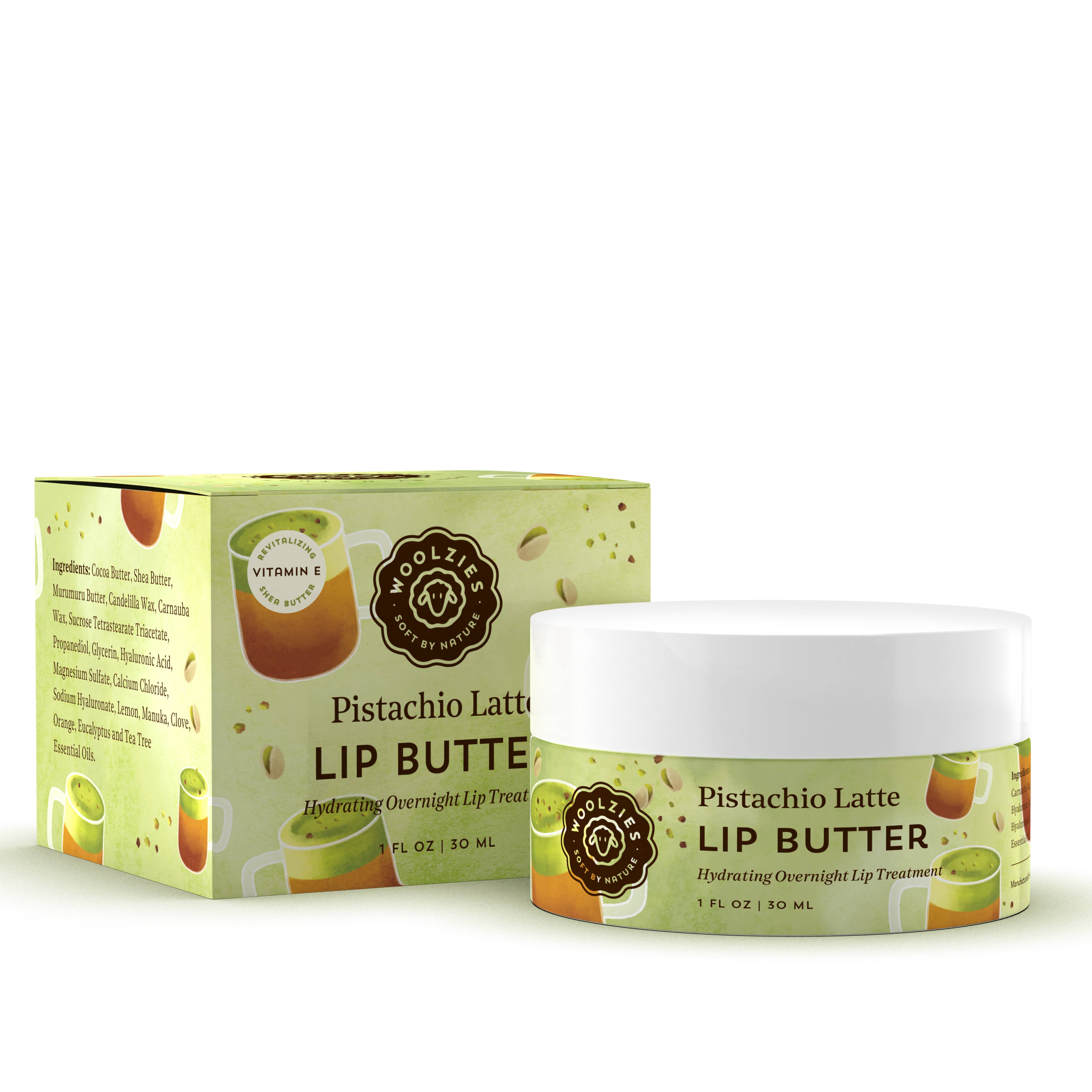 Woolzies - Wholesale Lip Balm - Overnight Lip Mask with Hyaluronic Acid - Pistachio Latte1