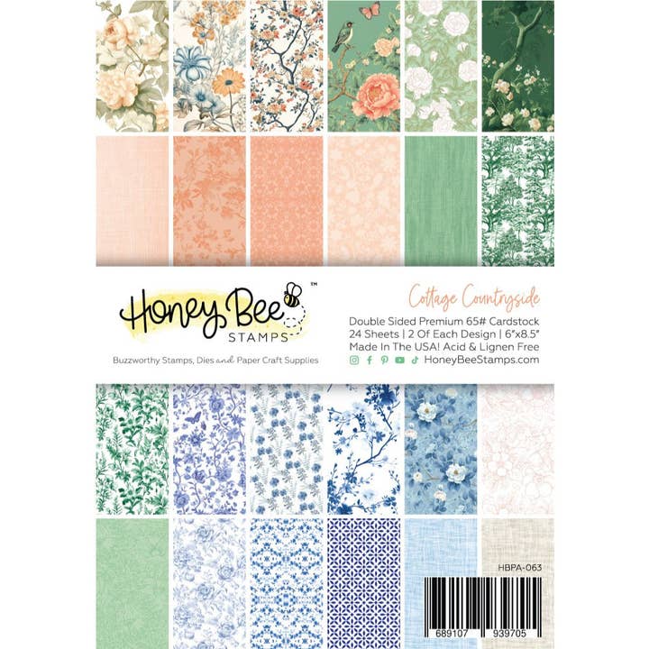 Cottage Countryside Paper Pad 6x8.5 - 24 Double-Sided Sheets for wholesale by Honey Bee Stamps