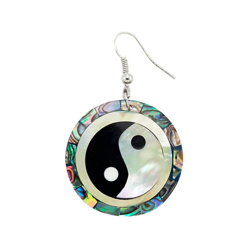Benjamin International - Wholesale Dangle Earrings - Yin Yang Abalone Earrings0