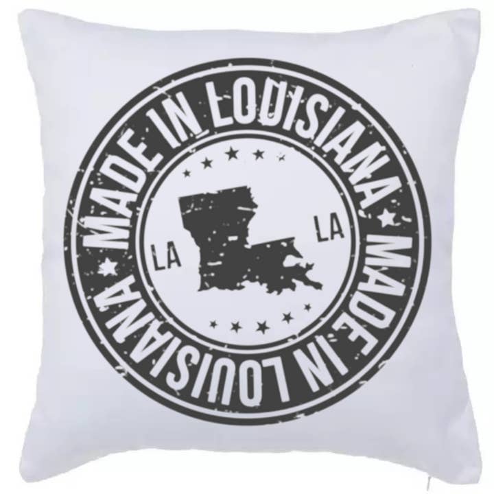 Made in Louisiana Pillow Cover for wholesale by Bayou Born