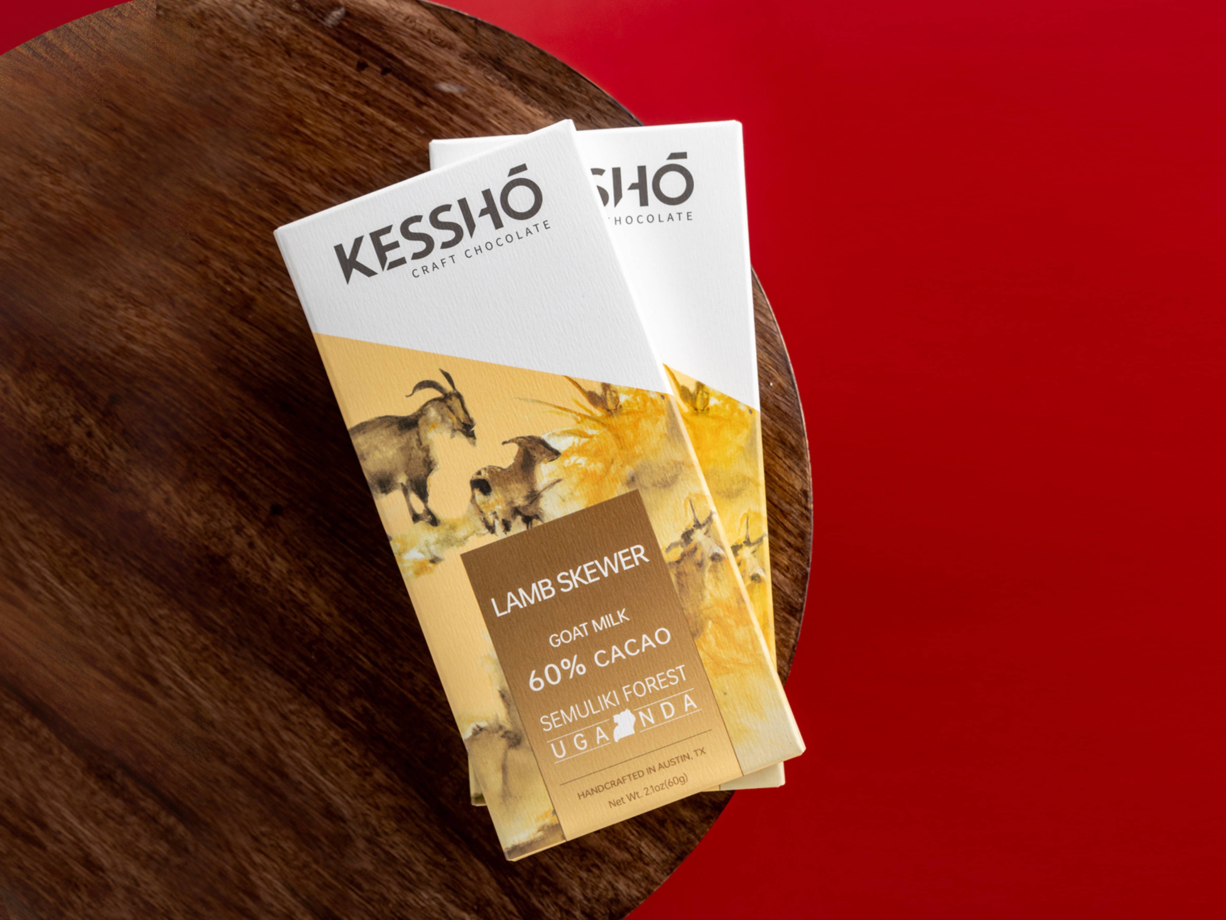 KESSHŌ - Wholesale Chocolate Bar - Lamb Skewer 60% Goat Milk Chocolate  Bar– Single Origin1