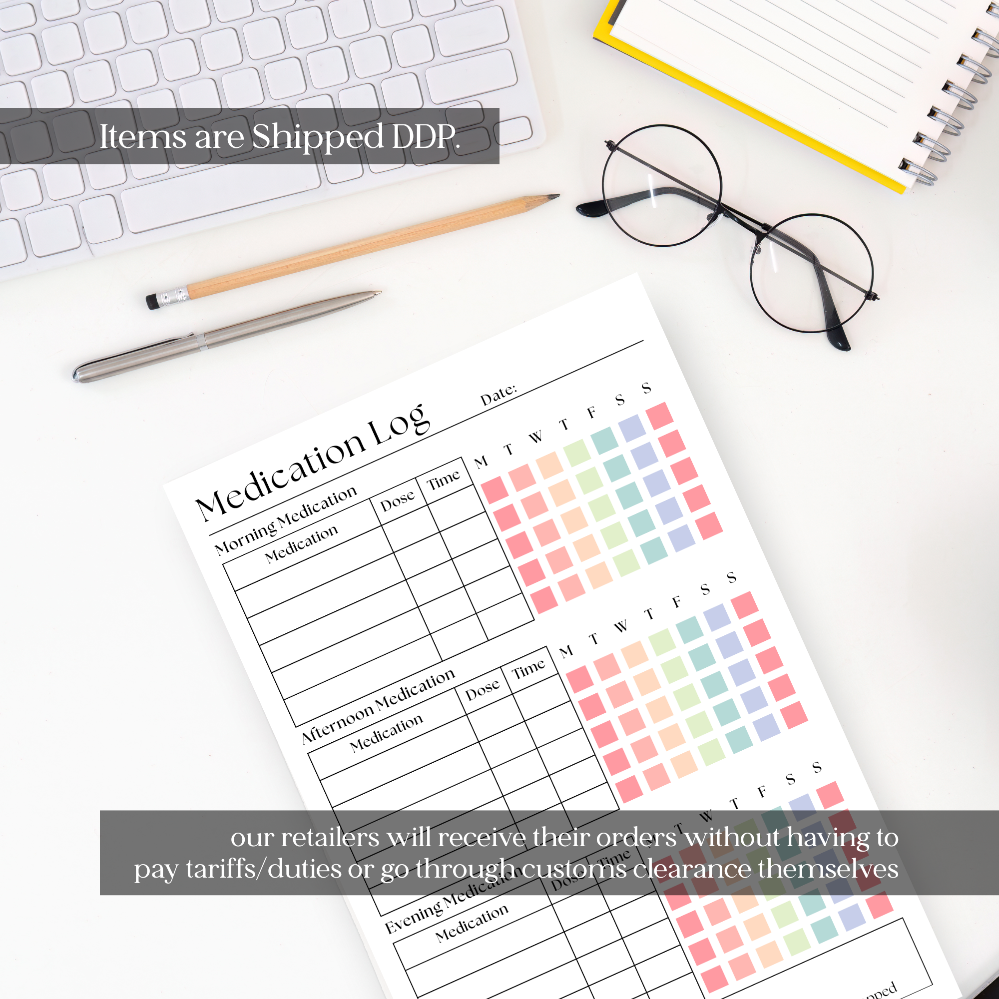 Eleventh and Taylor - Vendita all'ingrosso Bloc notes - Registro di Farmaci e Vitamine: Blocco Note da 50 Pagine Staccabili3