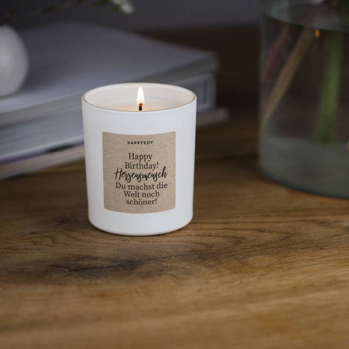 Happysoy - Venta al por mayor Velas en tarros - Vela aromática | Happy Birthday Herzensmensch Du Mach Die