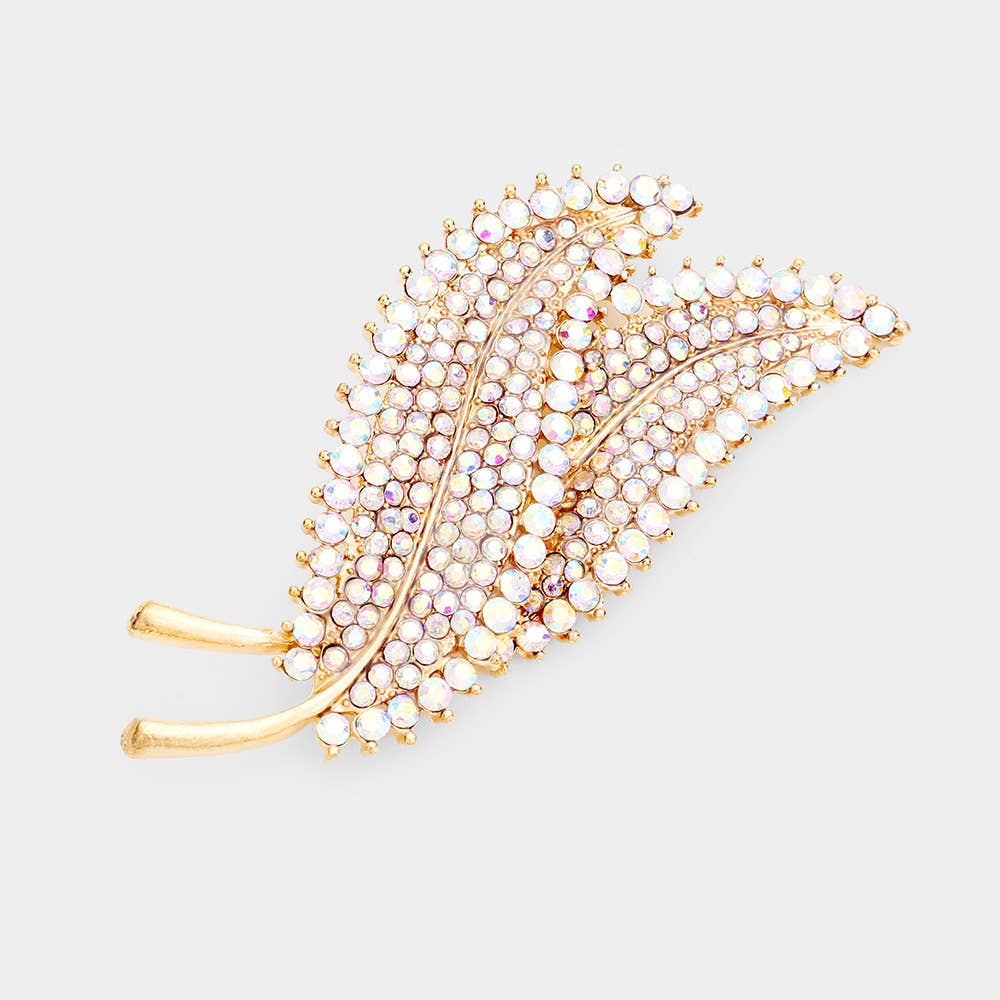 Sensibling Corp. – Großhandel Broschen – Strass-Pavé-Doppelblatt-Brosche0