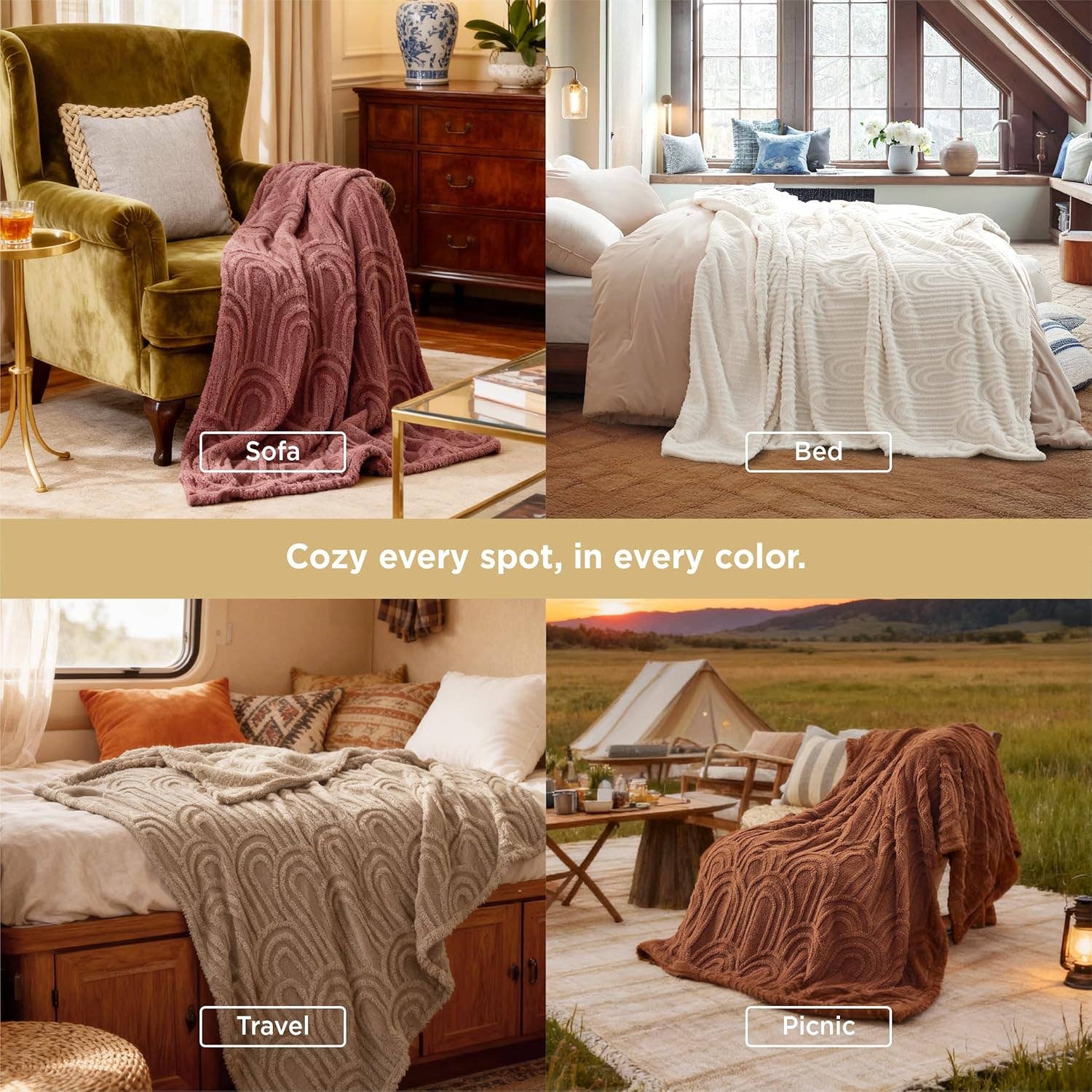FLUFFERY - Wholesale Throw Blanket - Cozy Home Taffeta Fleece Blanket 130x150cm Single Layer 14