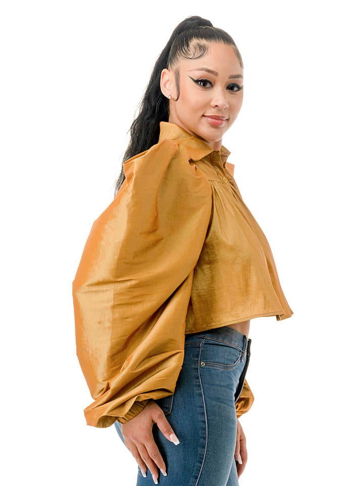 Namatt Design - Wholesale Blouse - Dames - Reguliere Ballon Lange Mouwen Uitlopende Shirts Crop Top4