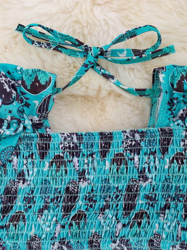 Kids Charm Online - Wholesale Two Piece Swimsuit - Kids - Old west Smocked swim set. SWG25144002 SOL