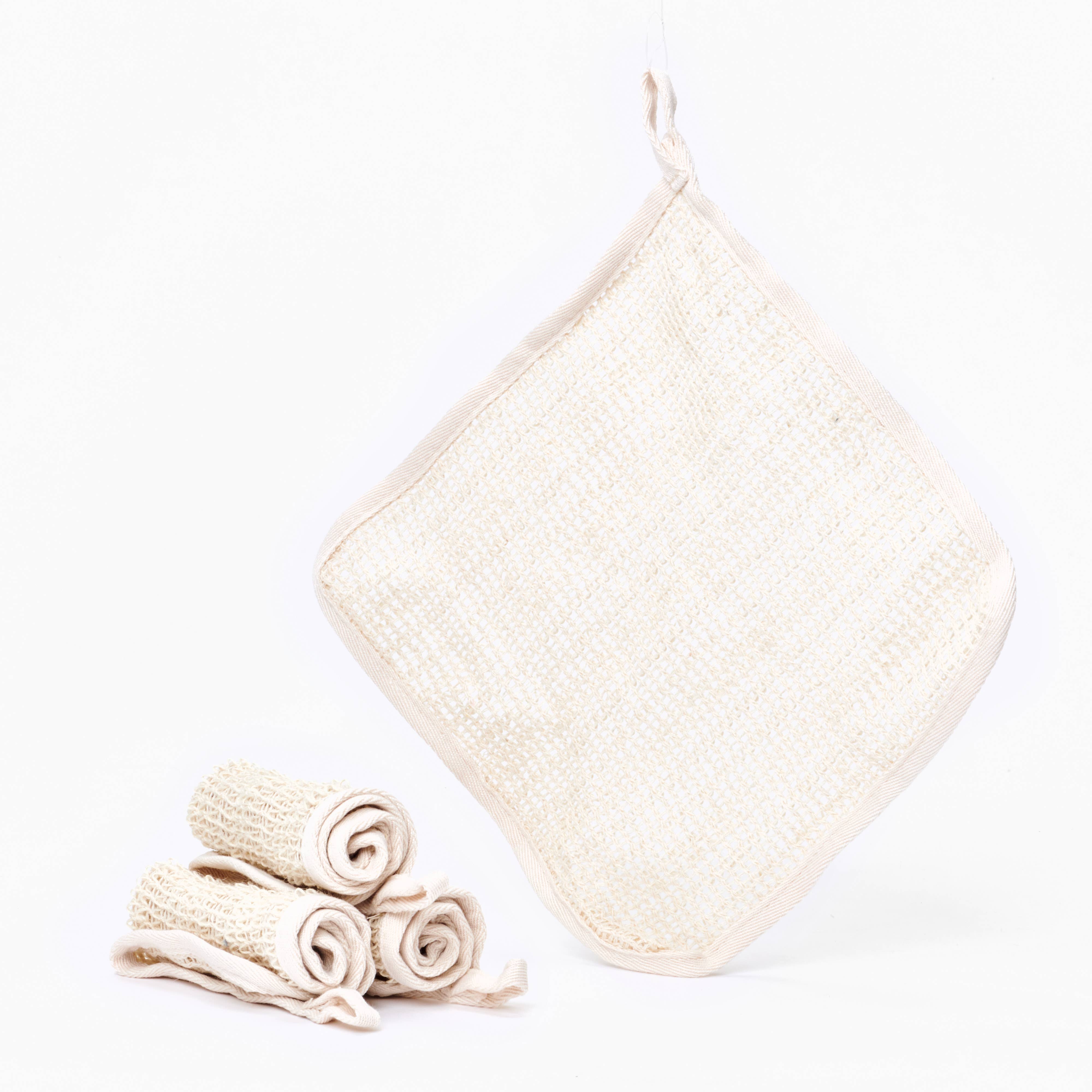 Desesh - Wholesale Wash Cloth - Cotton & Sisal Shower Wash Cloth (Plastic Free, Unbranded)1
