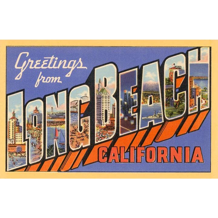 Postcard LB-09 Greetings from Long Beach, Long Beach, Califo for wholesale by Found Image Press