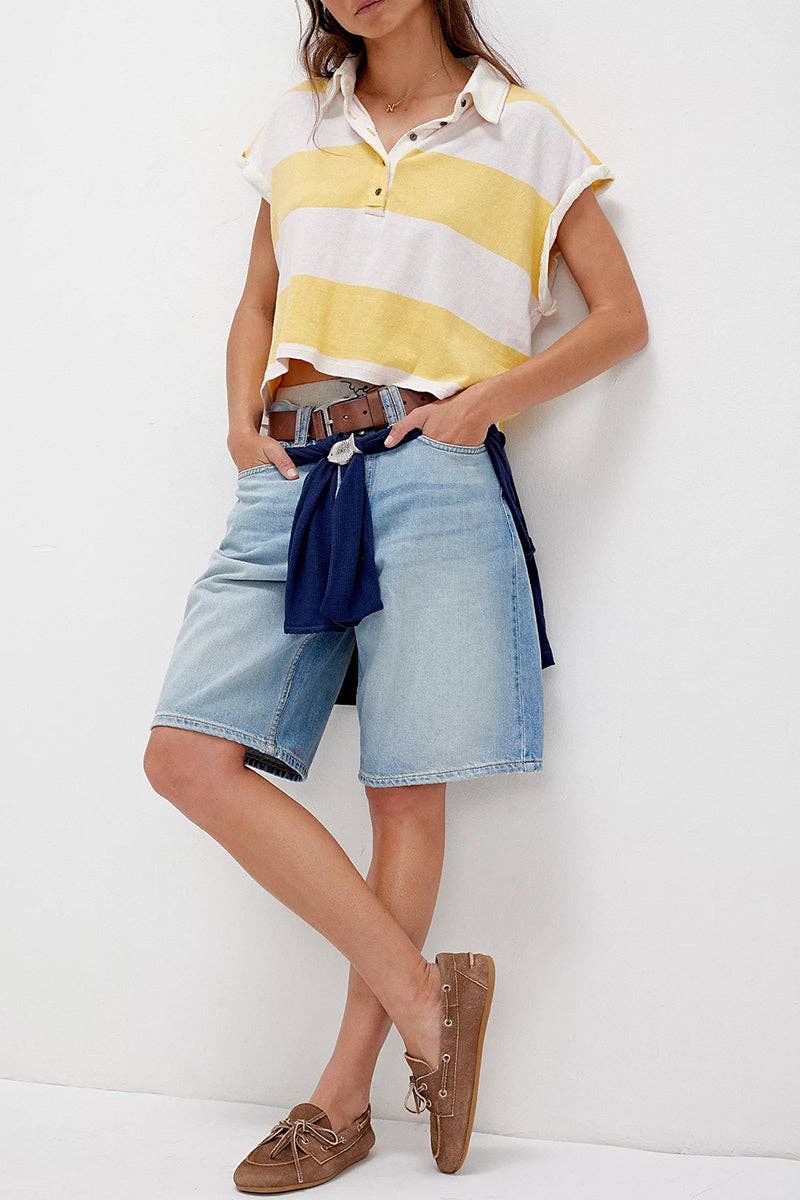 Mccolin - Wholesale Polo - Women's - Striped Polo T-Shirt7