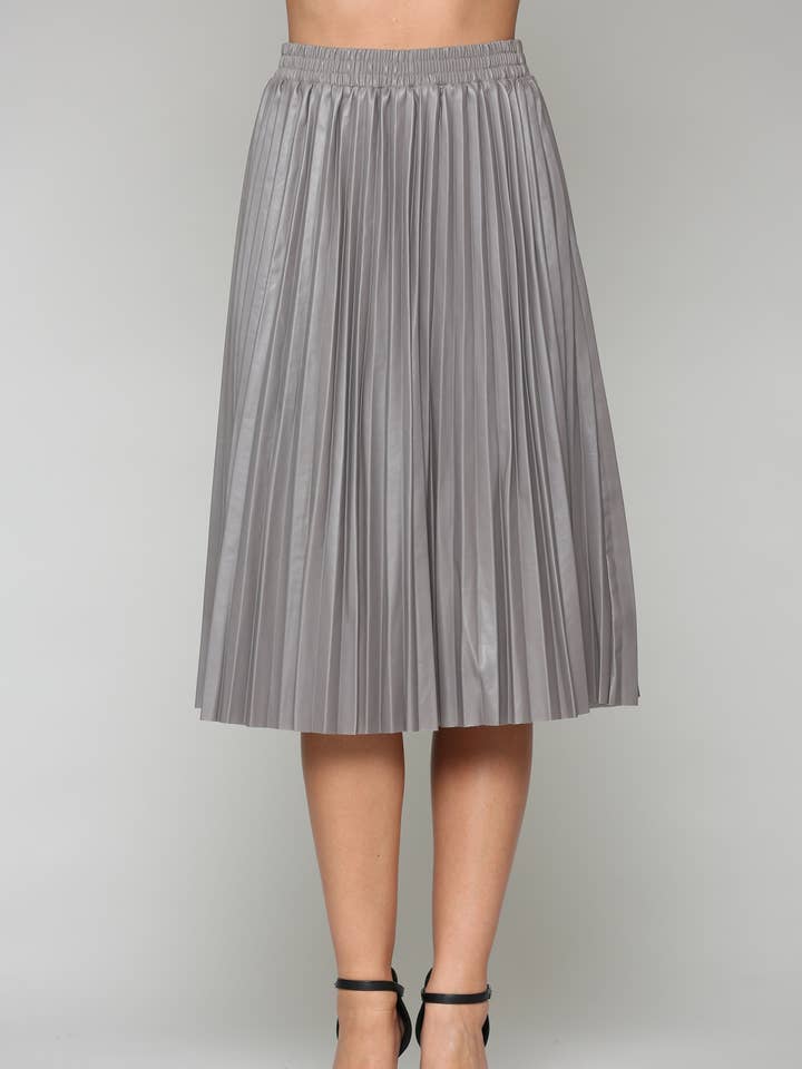 Gonna in pelle plissettata Lisa per la vendita all'ingrosso da parte di Joh Apparel