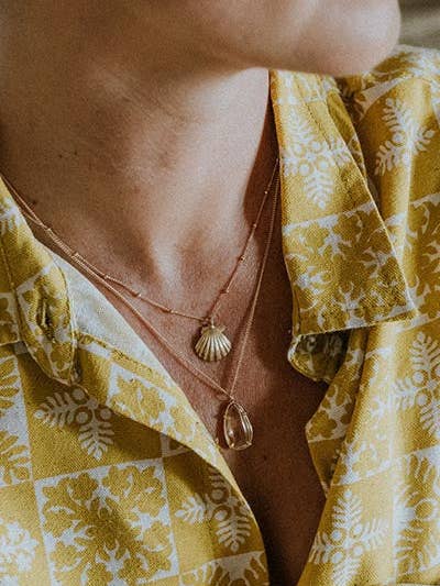 Collier en Pierre de Soleil avec Boule de Cristal - 14k pour la vente par Wings Hawaii