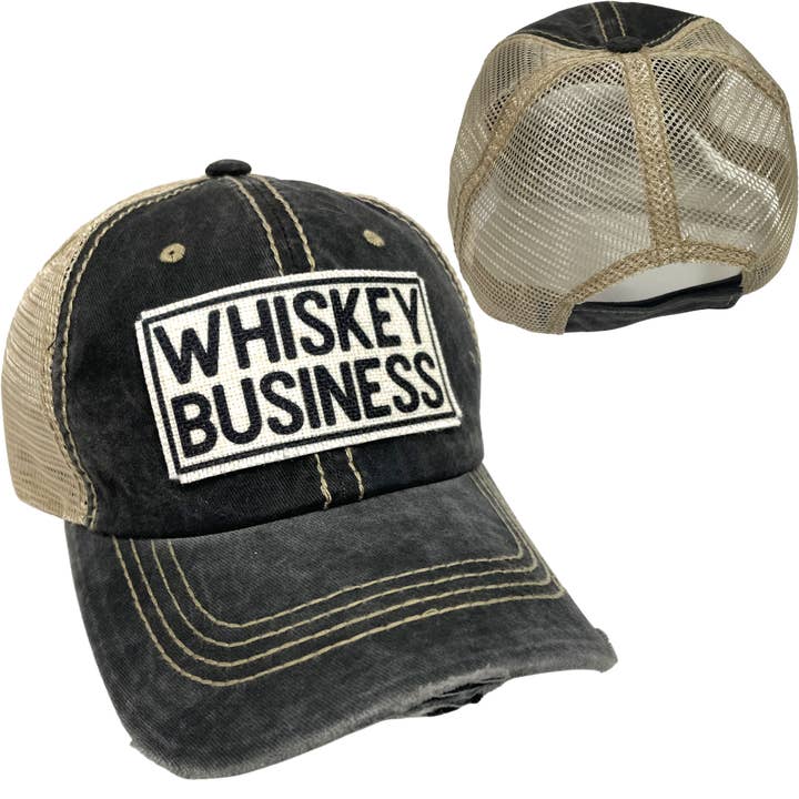 dkhandmade - Wholesale Trucker Hat - Unisex - WHISKEY BUSINESS BALL CAP | UNISEX HAT | DISTRESSED1
