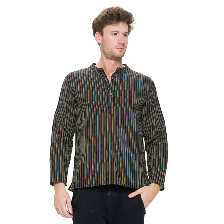 Green Multi SALE Men's Striped Kurta for wholesale on Faire1