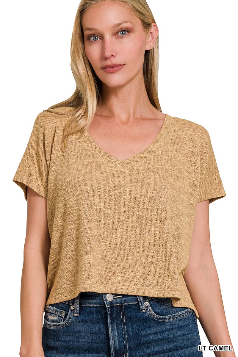 42POPS – wholesale Stickad topp - Dam – ._ Droppad axel Lättvikts Slubtröja12